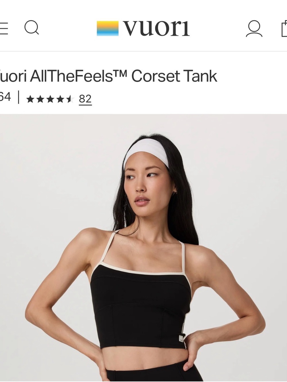 Vuori all the feels corset tank black